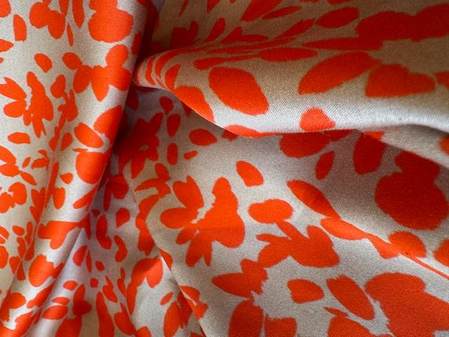 Leo Beige/Orange, Stretch Viskose