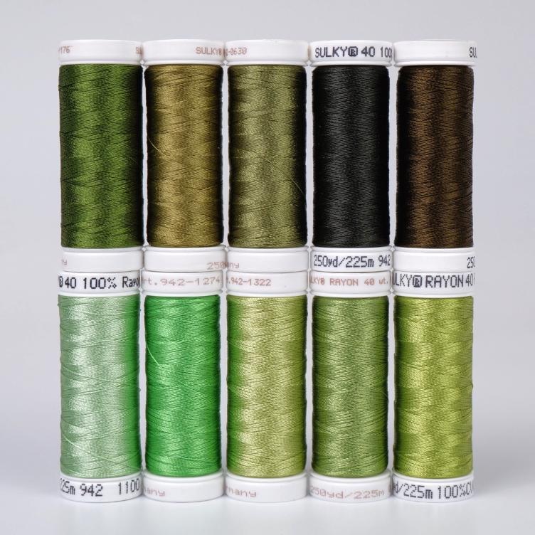 SULKY RAYON 40 - GREENERY (10x 225m Snap Spulen)