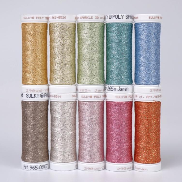 SULKY POLY SPARKLE 30 - Glittering Pastel (10x 265m Snap Spulen)