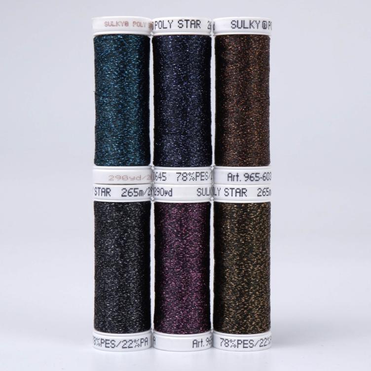 SULKY POLY SPARKLE 30 - COLOURFUL NIGHT (6x 265m Snap Spulen)