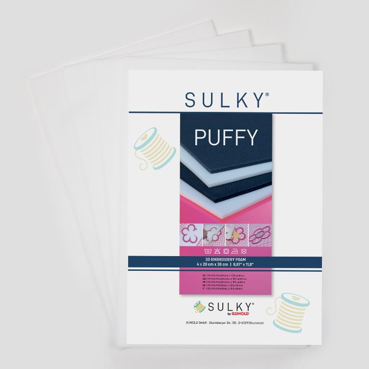 SULKY PUFFY soft 3mm weiß, 4 Bögen 20cm x 30cm