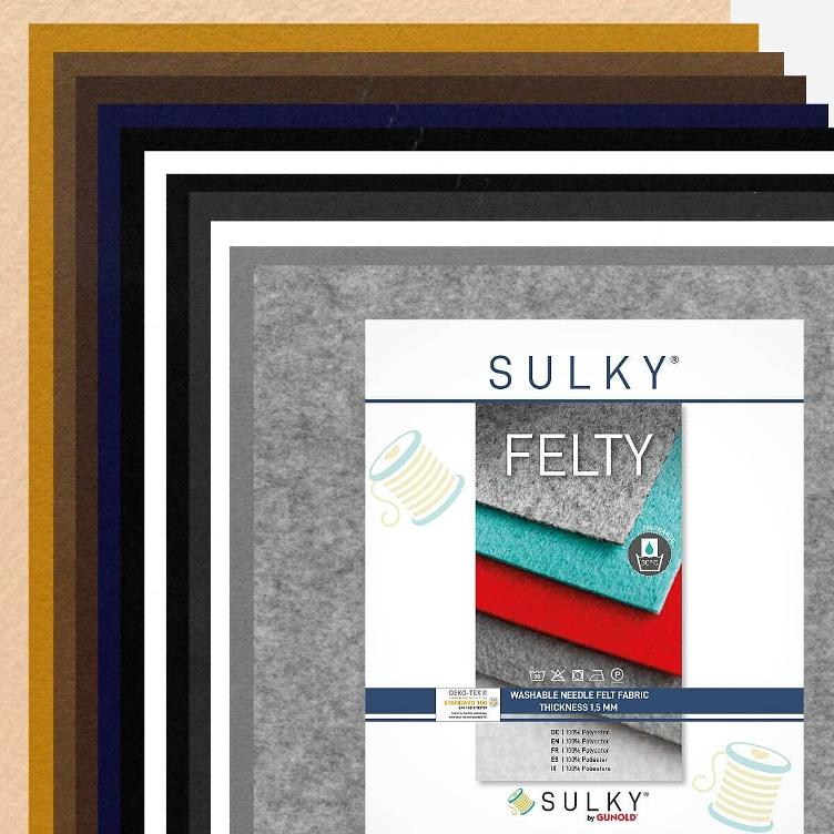 SULKY FELTY, waschbar, Sortimente à 12 Bögen 29,5 x 21cm - `Hell-Dunkel`