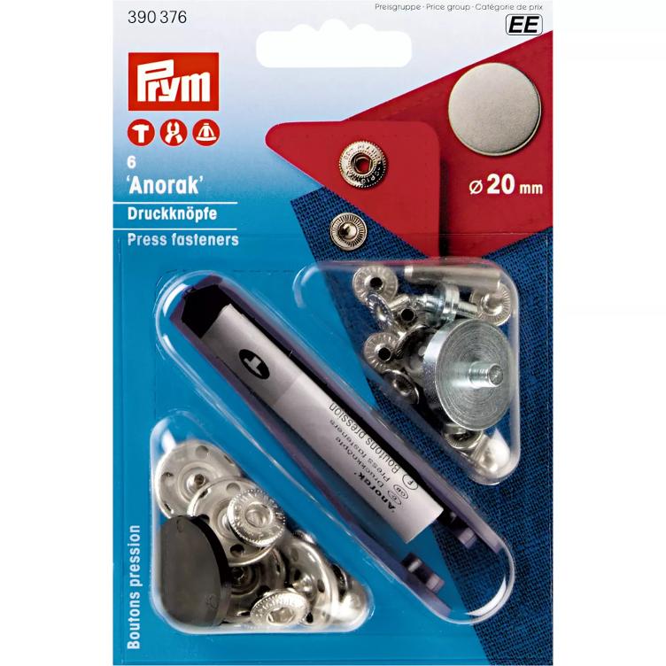 Prym Druckknopf Anorak, matt alteisen 20 mm