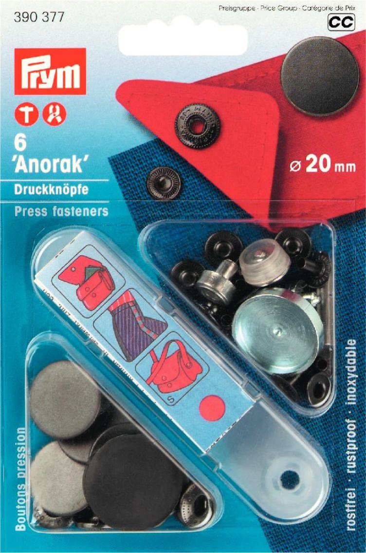 Prym Druckknopf Anorak, matt brüniert 20 mm