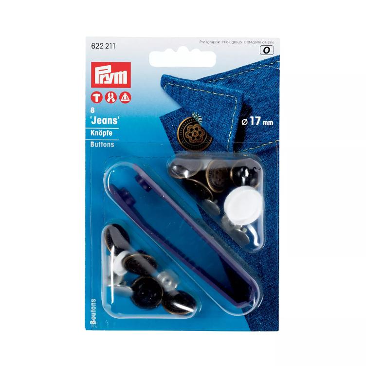 Prym Jeansknopf Blume, altmessing 17 mm