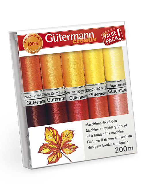 Gütermann Stickfaden-Set, Rayon 40, Col. 1