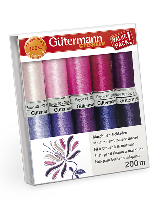 Gütermann Stickfaden-Set, Rayon 40, Col. 2