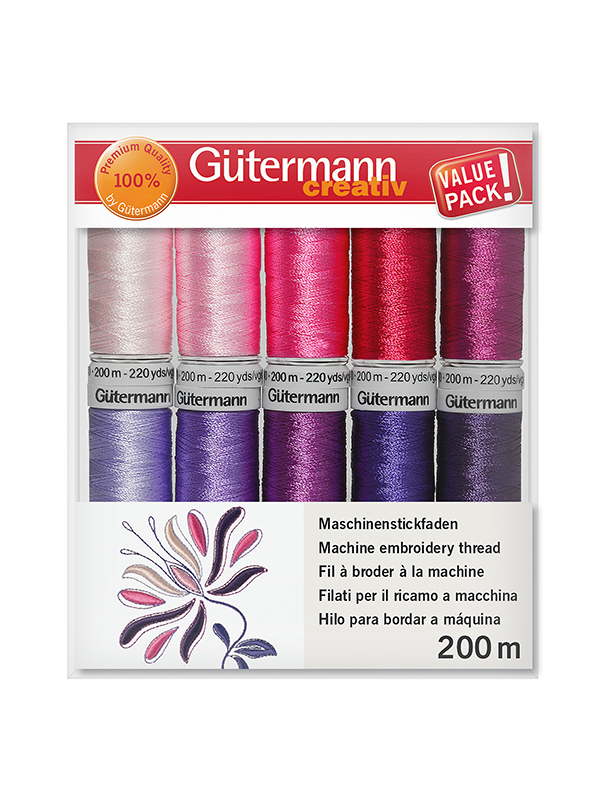 Gütermann Stickfaden-Set, Rayon 40, Col. 2 - 0