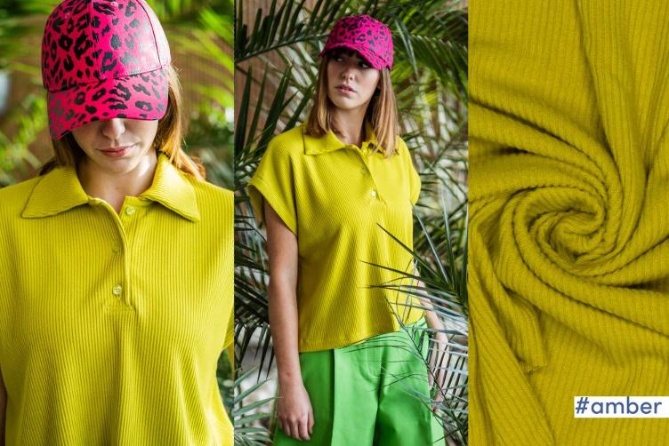 #amber, Feinstrick aus Viscose & Recycled Polyester, Bright Lime