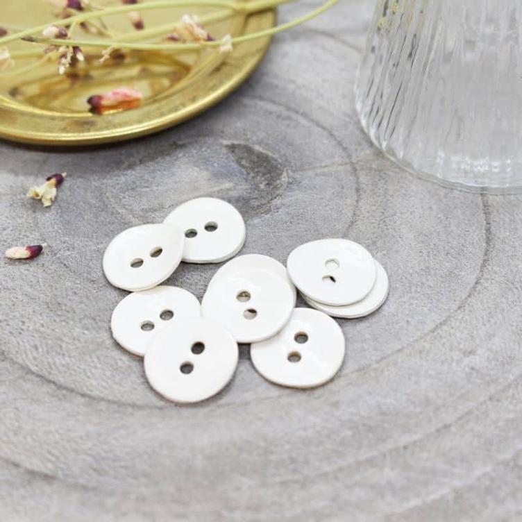 Atelier Brunette Knopf Glossy | Off White 18mm - 0