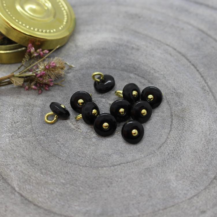 Atelier Brunette Knopf Jewel | Black 9mm