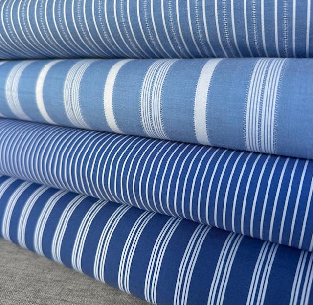 Baumwoll Sommer-Streifen, Blau