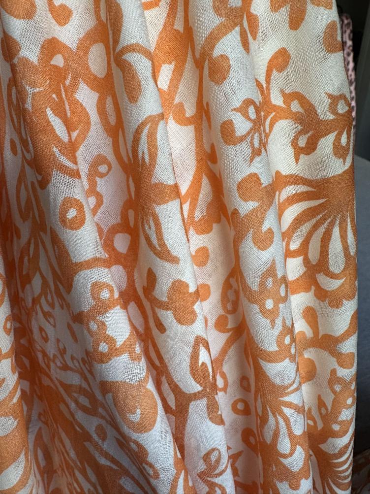 Boho Fower, Orange/Ecru