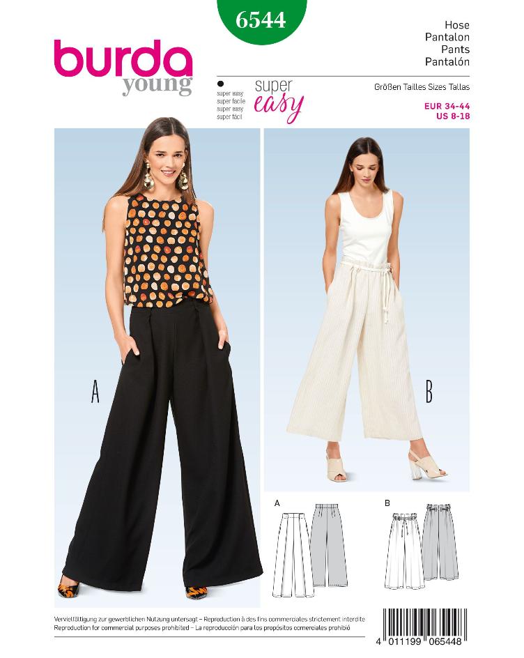 burda style, Hose mit weitem Bein, 6544