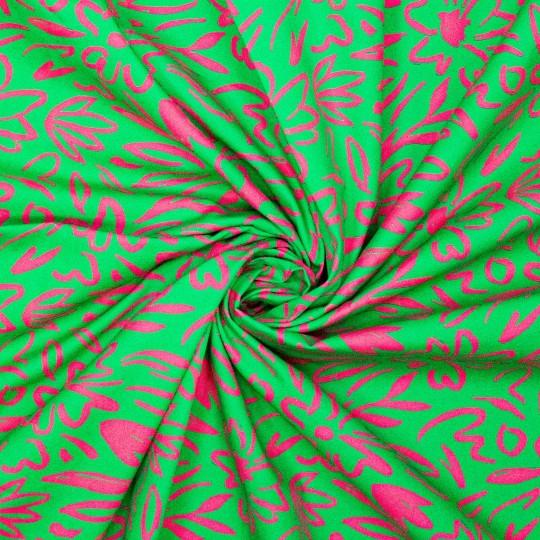 Canvas Flowers, Grün/Pink