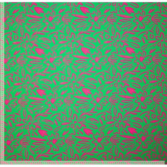 Canvas Flowers, Grün/Pink - 0