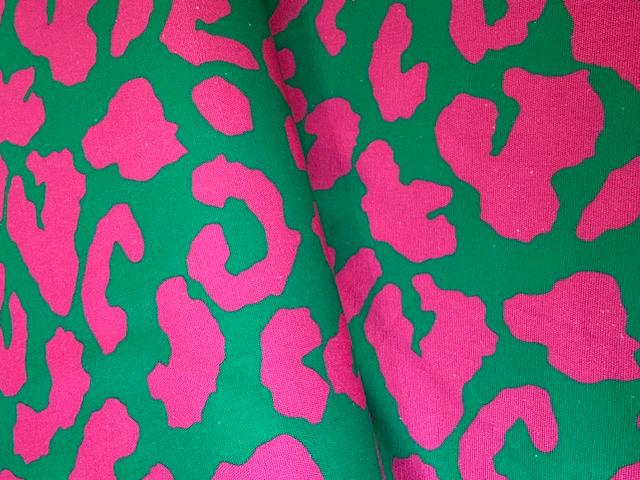 Canvas Leopard, Grün/Pink