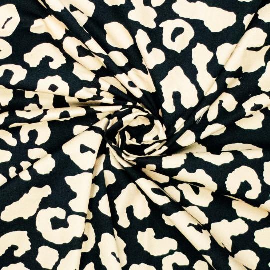 Canvas Leopard, Schwarz/Ecru