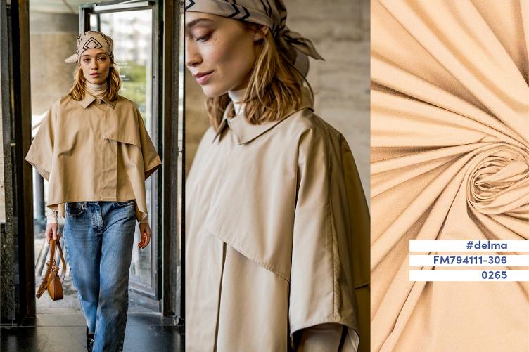 #delma Cape, Trench Coat Sand