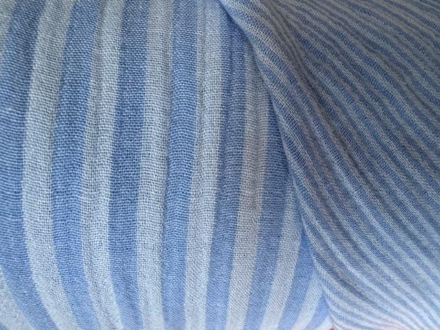 Double Gauze STRIPES `Blau`