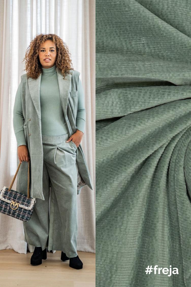#elba, #freya, Corduroy Stretch, Old Green