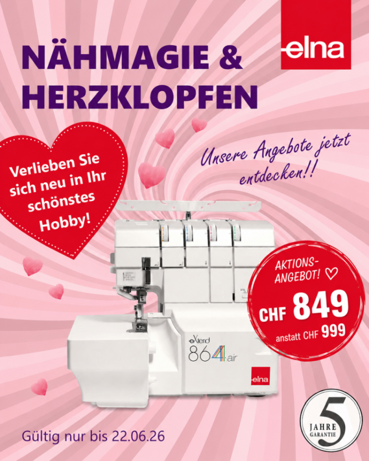 elna Overlock eXtend 864air, (Lufteinfädlung)