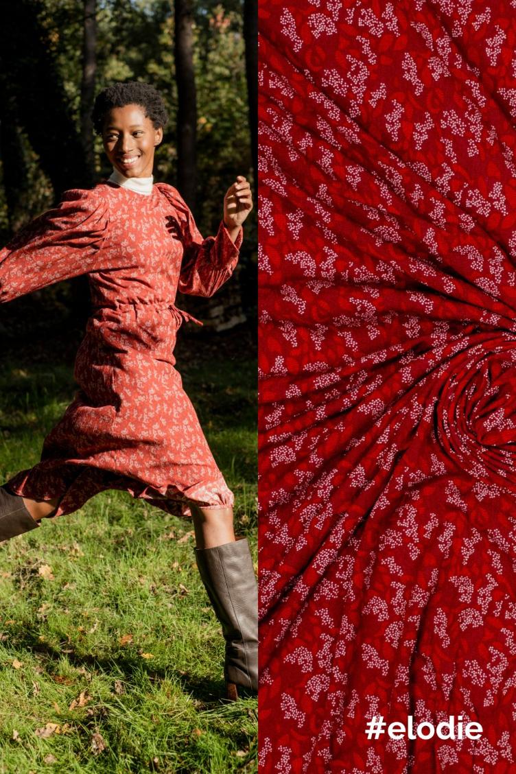 #elodie, Viskose/Crepe, Flora Red