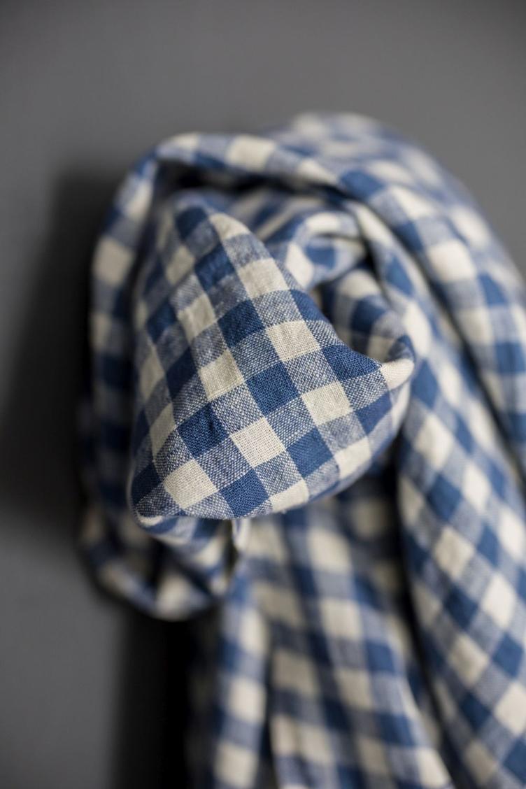 Faro EU Linen, Check Blue/White