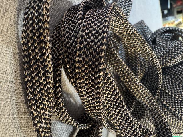 Fashion Band Schwarz/Goldi Metallic, 1cm