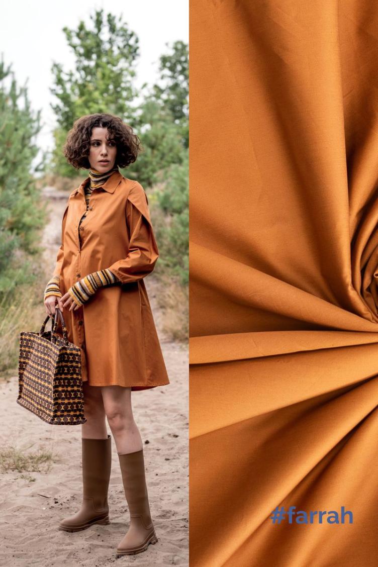 Fibre Mood, `Farrah`, Organic Popelin/Cotton, Tobacco