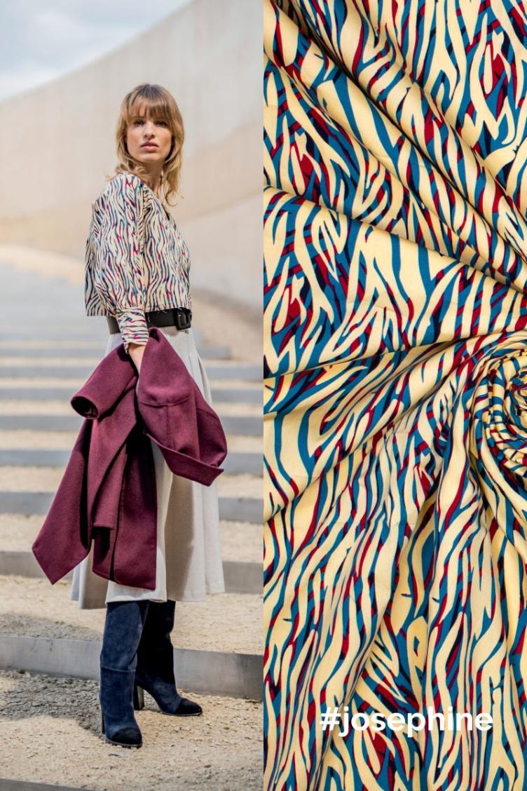 Fibre Mood, `Josephine`, Viscose, Nature/Red
