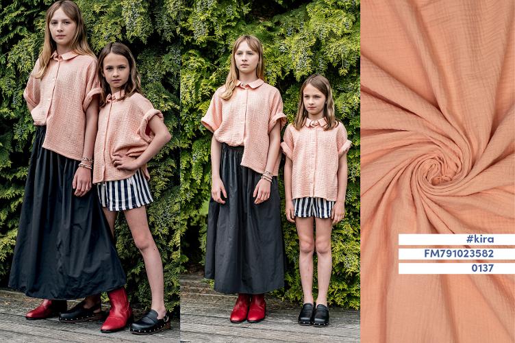 Fibre Mood #kira, Mousseline 3lagig, Soft Pink