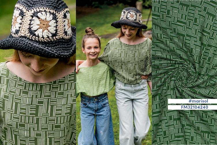 Fibre Mood #marisol, Viskose/Leinen Stripes, Green
