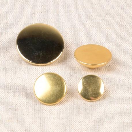 Flache Metallknöpfe, Gold, 15mm