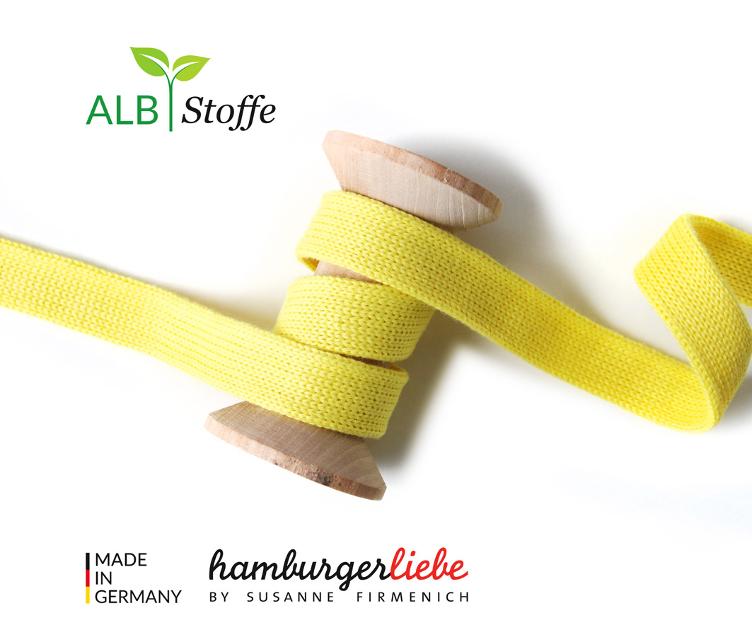 Flachkordel/Hoodiekordel, Giallino, 2cm