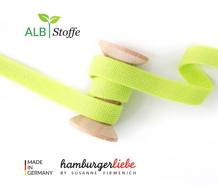 Flachkordel/Hoodiekordel, Lime, 2cm