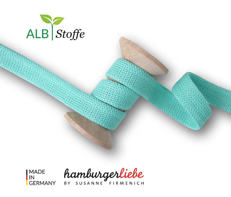 Flachkordel/Hoodiekordel, Mint, 2cm