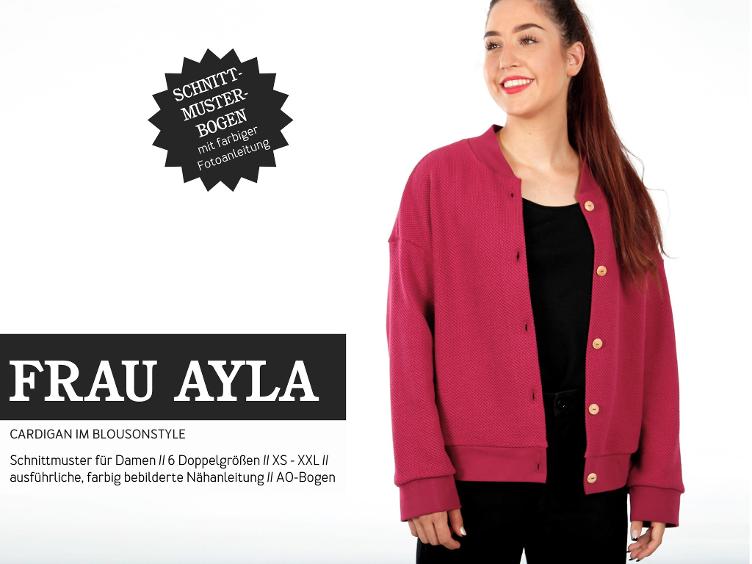 Frau AYLA, Cardigan im Blousonstyle