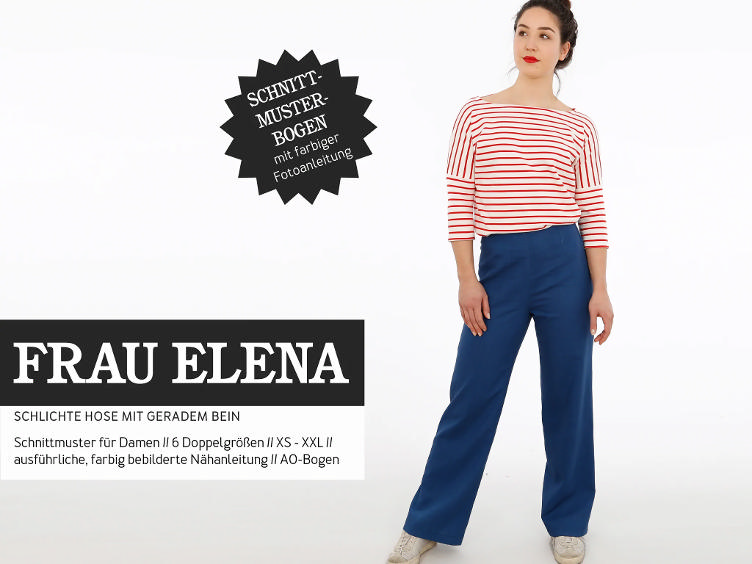 FRAU ELENA, Schlichte Hose mit geradem Bein, von Studio Schnittreif