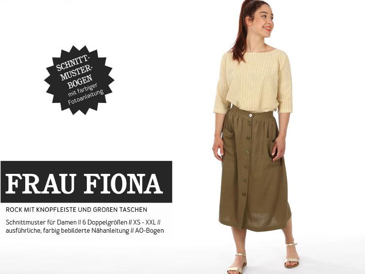 Frau FIONA, Rock mit Knopfleiste und grossen Taschen