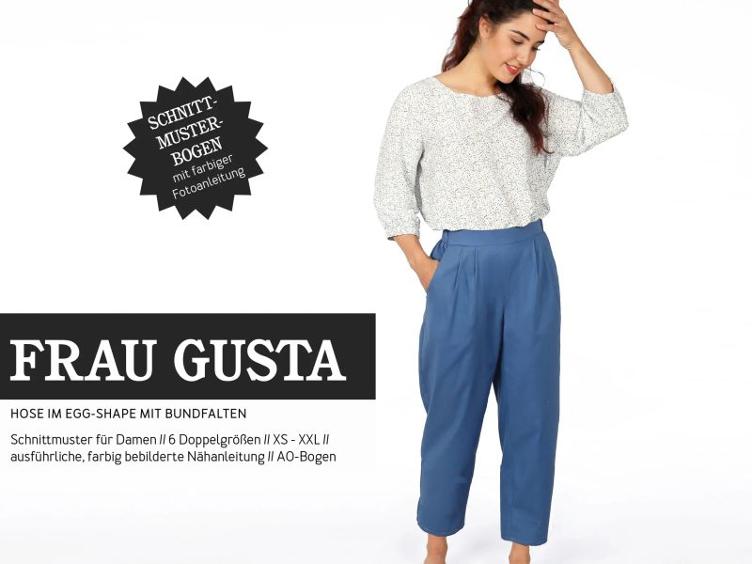 Frau GUSTA, Hose im Egg-Shape mit Falten, von Studio Schnittreif