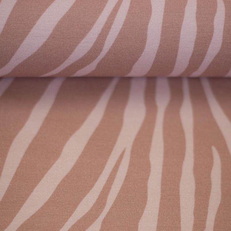 French Terry, Zebra, Altrosa/Rosa