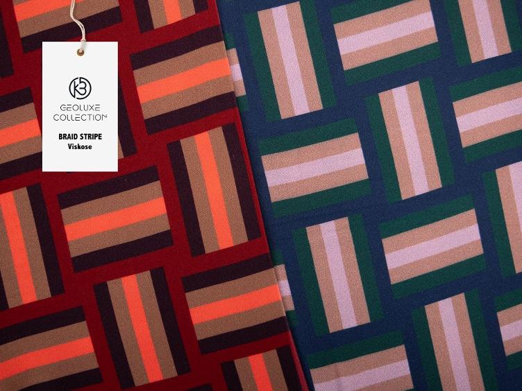 Geoluxe Braid Stripe Viskose, by Kibadoo `Beere`