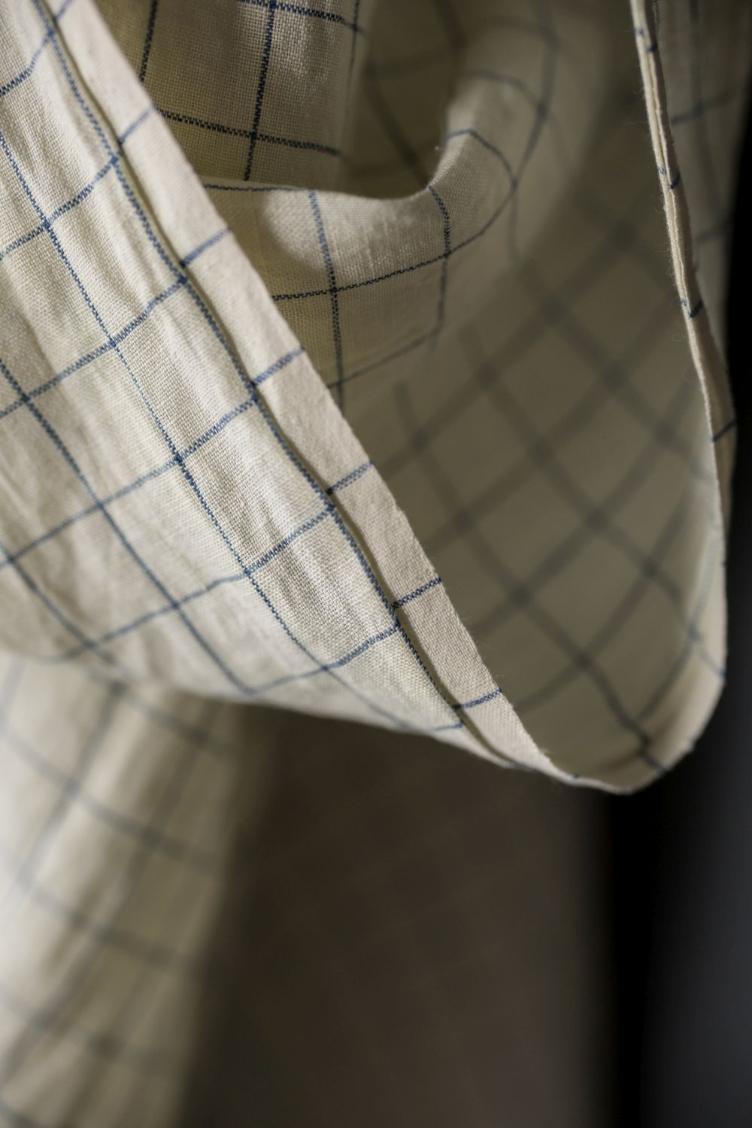 Greta Check EU Linen, White/Blue - 2
