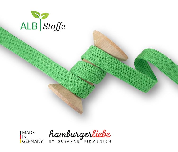 HAMBURGER LIEBE, Flachkordel/Hoodiekordel, Grün, 2cm