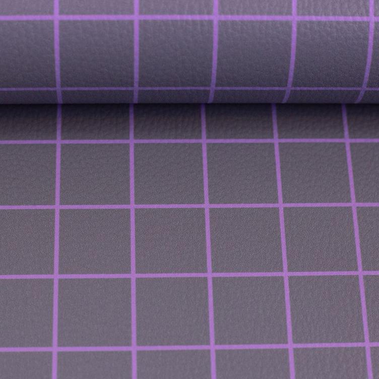 Happy KARO Kunstleder `by Cherry Picking`, Grau/Lila