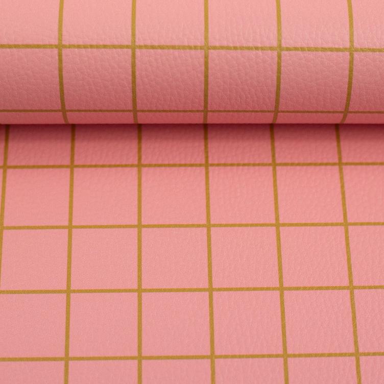 Happy KARO Kunstleder `by Cherry Picking`, Rosa/Gold