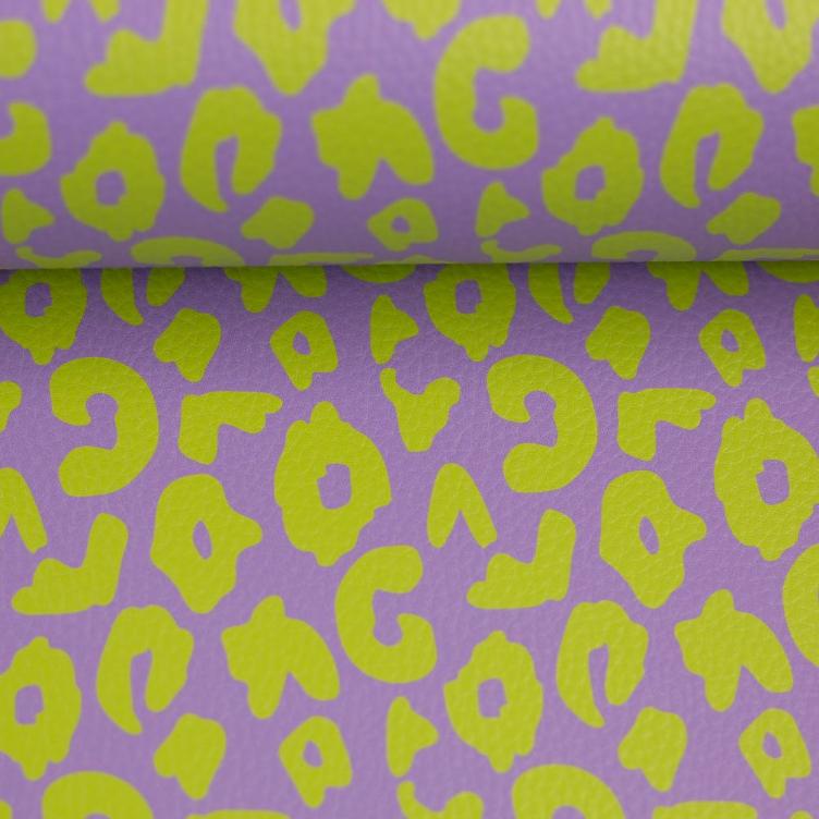 Happy Leo Kunstleder `by Cherry Picking`, Lila/Neon Gelb
