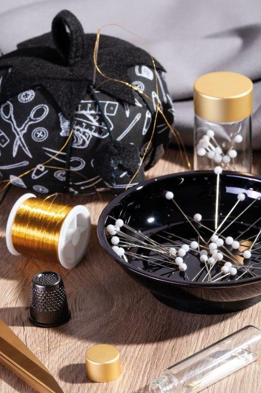 Hemline Gold Nadelschale magnetisch, schwarz - 0