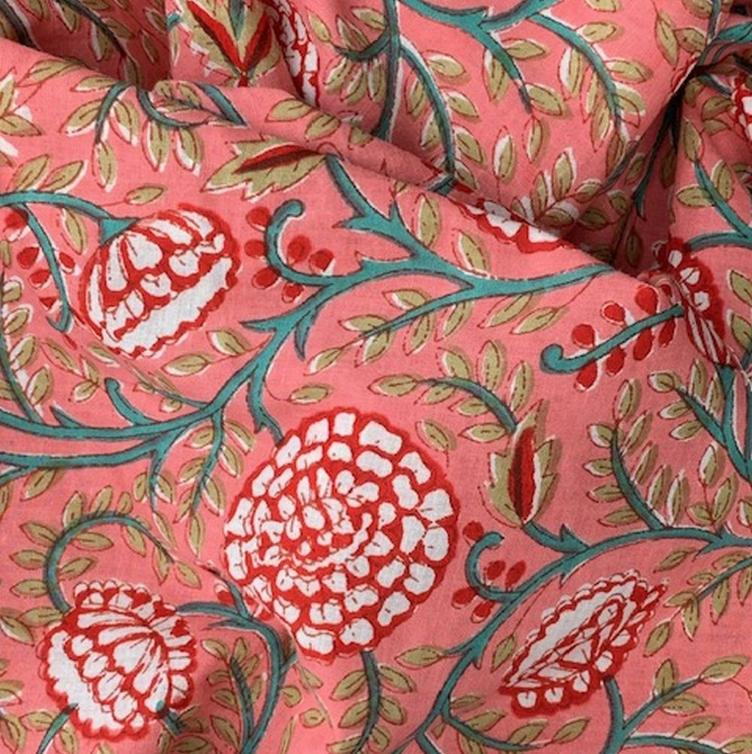 Indische Baumwolle, Flower Rot/Coral